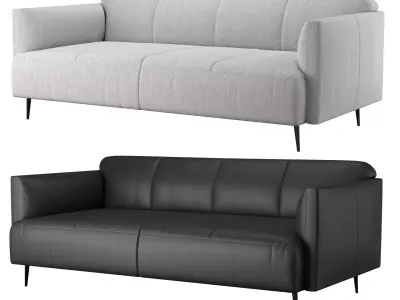 Sofa leather and fabric - Modena 3D model
