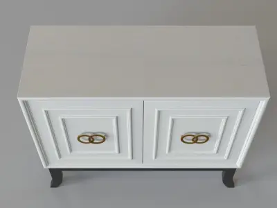 Decor Two Door Cabinet White 3D model