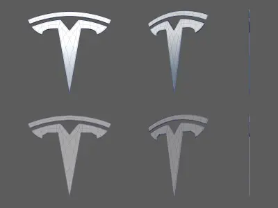 Tesla - Car Logo Emblem Modern Free low-poly 3D model