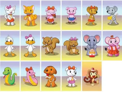 3d model 3d max cartoon animals Free 3D model