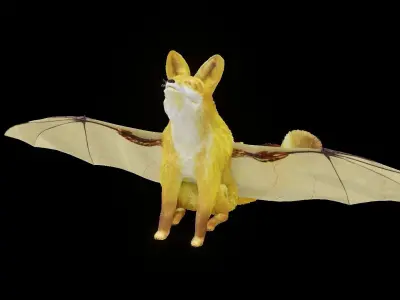 Fantasy Golden Crowned-Flying Fox 3D model