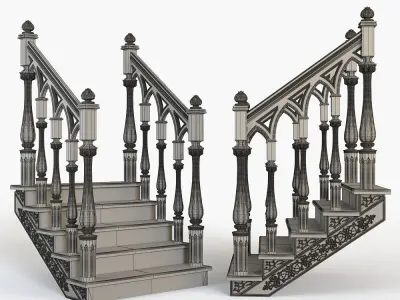 Stairs cnc kitbash  3D model