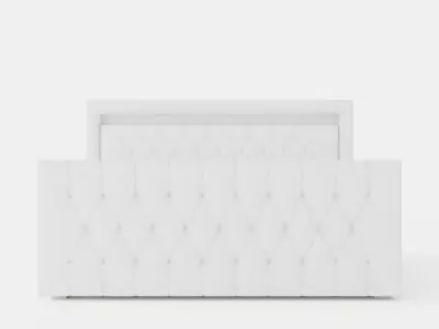 Franco Continental Bed 180x200 Led Lighting White Art Low-poly 3D model