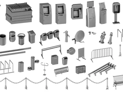 City Street Diorama Pack 3D print model