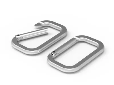 Carabiner metal Low-poly 3D model