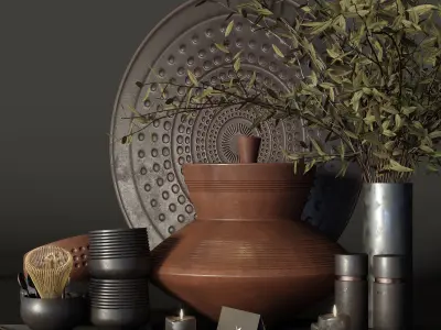 Pottery decorative set 3D model