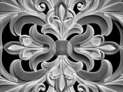 Wall decor flowers with leaves for milling CNC machines 3D print model