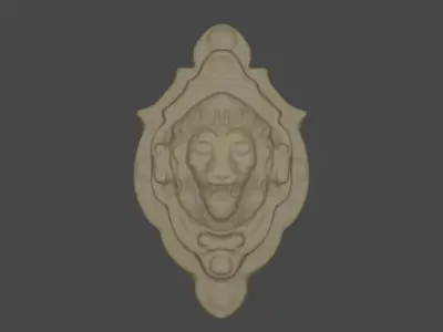 Lion relief and mold for 3D print and CNC 3D print model