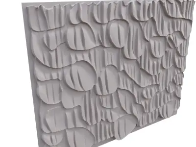 modern panel wall decor set wall relief mural CNC 78 3D model