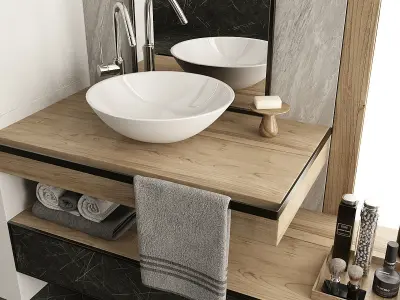 Furniture and decor for bathroom 12 3D model