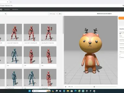 Stylized Deer Animated v001 Low-poly 3D model