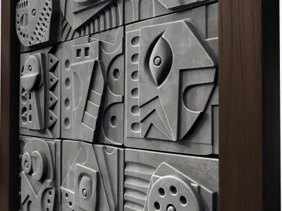 Panel decorative cube  square n3 3D model