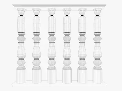 Buttress corbel and baluster 3D model
