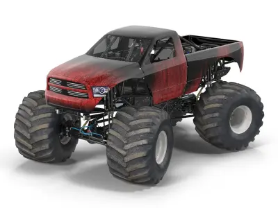 Monster Truck Generic 2 Rigged 3D model