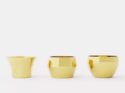 Kin Lantern 3-pack - Brass Low-poly 3D model