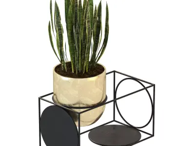 Modern Planters With Geometric Designs 02 3D model