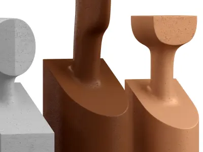 Elysian sculpture with 3 materials 3D model