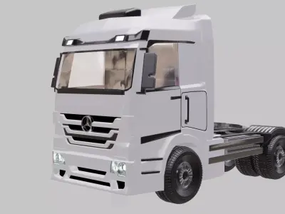 3d model Mercedes Benz Actros truck Low-poly 3D model
