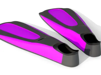 Dive Flippers Pink Low-poly 3D model