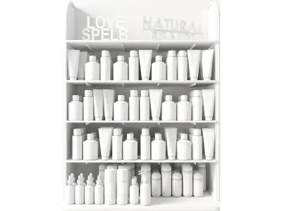 A rack with cosmetics in a beauty salon or supermarket 3D model