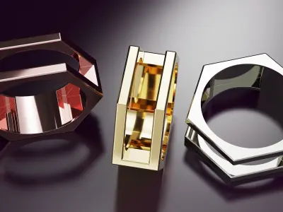 hexagon ring N03 54EU SIZE Free 3D print model