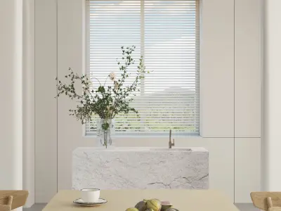 Mid Century interior scene  3D model