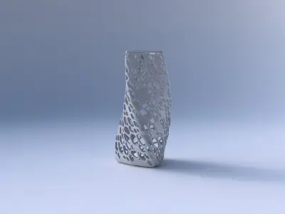 Vase twist triangle with dense organic lattice 3D print model