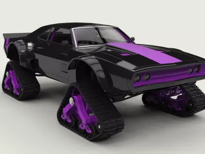 Dodge Charger with Mattracks Suspension tracks 3D model