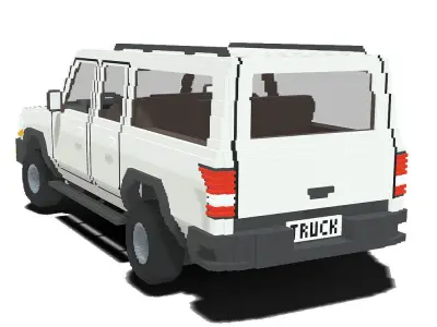 Voxel Pickup SUV Low-poly 3D model