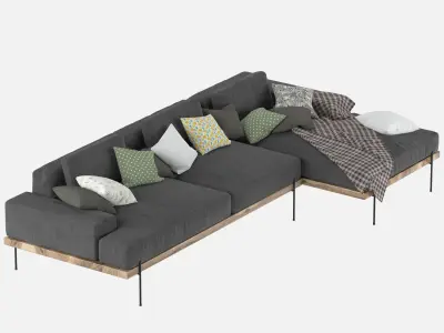 Rivera Sectional Sofa Low-poly 3D model