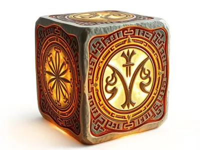 Ornate Glowing Cube Model Pack Low-poly 3D model