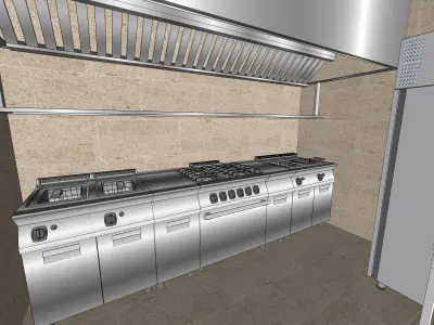 Old Building Open Buffet 3D model