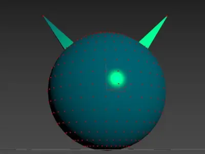 Demonball ball with horns 3D model