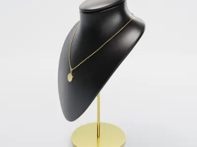 Jewelry Necklace Display Bust 3D model