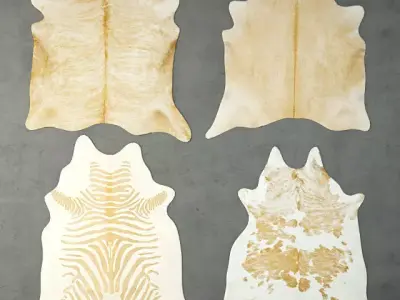 Rugs 5 zebra cowhide rug 3D model