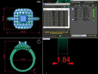 Jewelry Diamond Ring 3D Print Model  3D print model 7