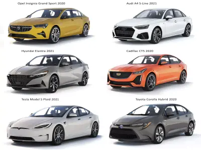 A collection of modern sedans 3D Model Pack
