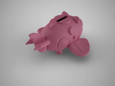 Rocket Piggy Bank 3D print model
