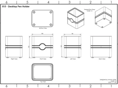 015 - Desktop Pen Holder Free 3D model