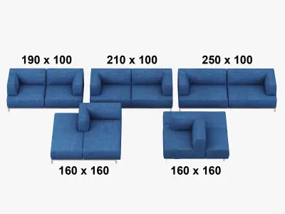 Living Divani Metrocubo set 3D model