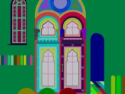 Arabic Medieval Door  Low-poly 3D model