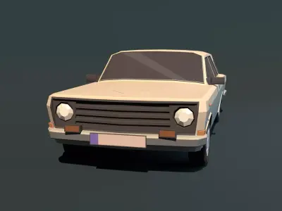 Gaz 24-10 Volga stylized low-poly Low-poly 3D model