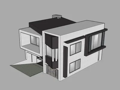 Architectural 3D model modern house 3D model