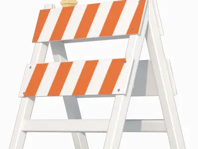 Wood Traffic Barrier Low-poly 3D model