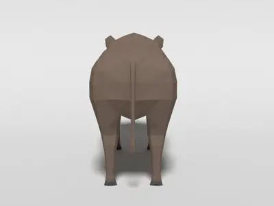 Low Poly Cartoon Warthog Low-poly 3D model