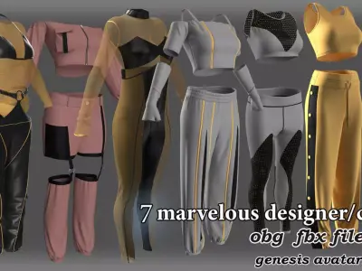 sport swear at marvelous designer  3D model