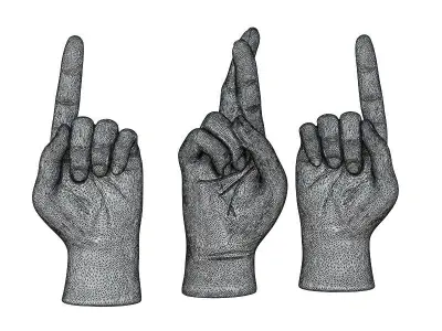 Sculpture Hands Sign 2 3D model