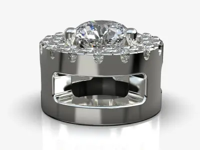 Diamond pendant circle 3D print model