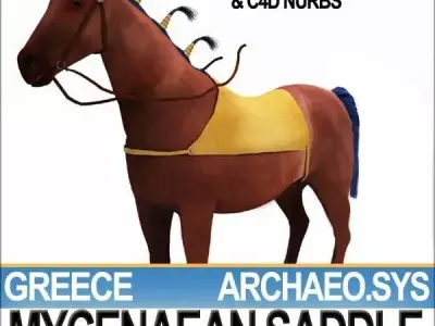 Saddle Greek Mycenaean Bridle Harness 3D model