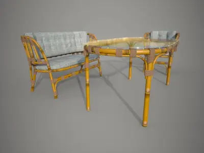 Chair Sofa Table for terrace 3D model